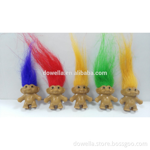 Small cute plastic hairly Indian troll doll toys